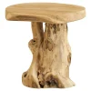 Petite table de salon en teck Ø40 cm, style exotique ARIZONA