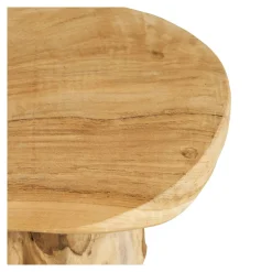 Petite table de salon en teck Ø40 cm, style exotique ARIZONA