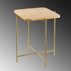 Petite table en bois carrée - structure métal doré JENA