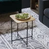 Petite table en bois carrée - structure métal noir JENA