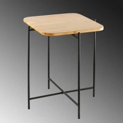 Petite table en bois carrée - structure métal noir JENA