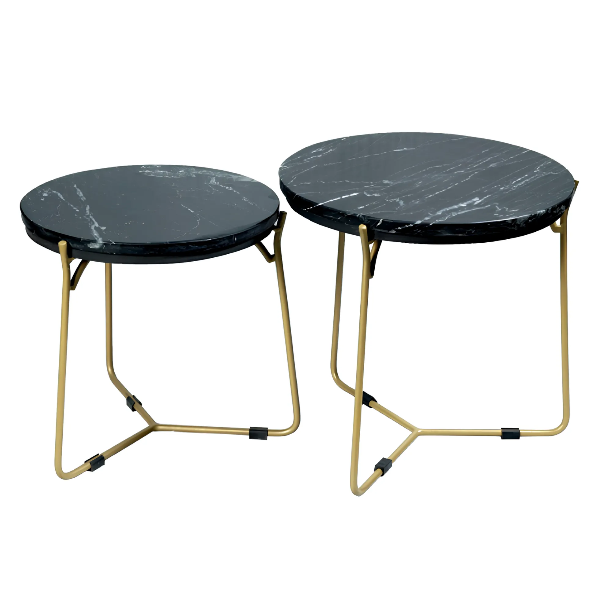 Petite table gigogne en marbre noir (lot de 2) DUOMO