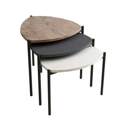 Petite table gigogne moderne 3 couleurs (lot de 3) JENA