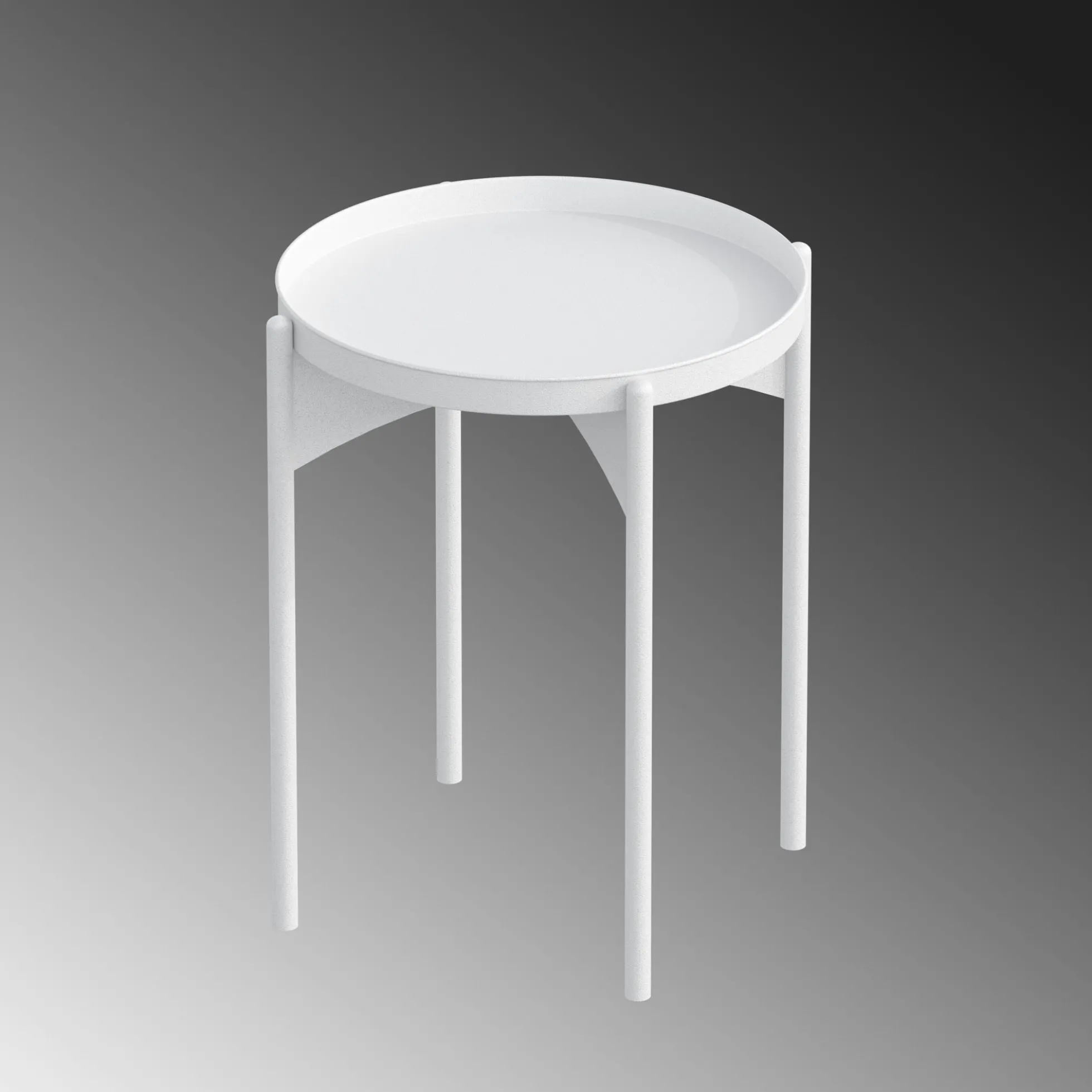 Petite table ronde blanche design & plateau assorti SFAX