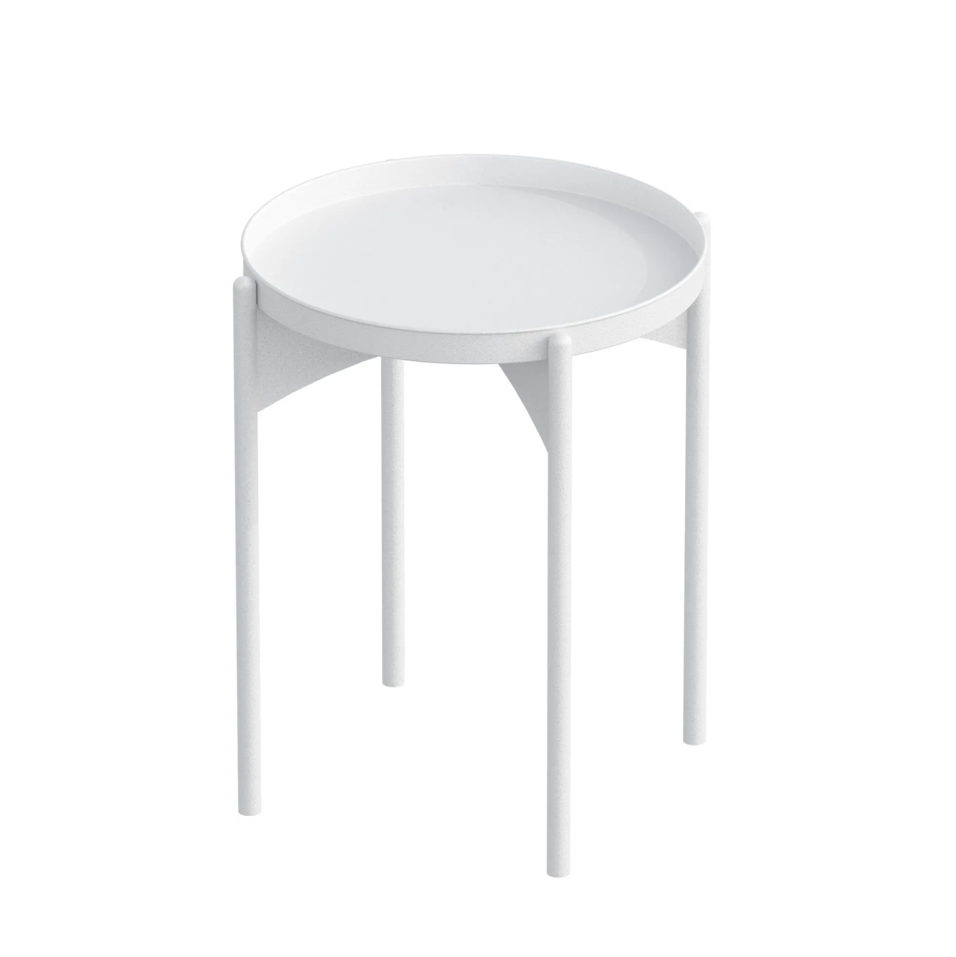 Petite table ronde blanche design & plateau assorti SFAX