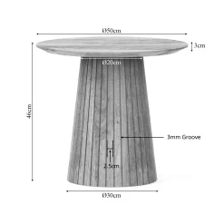 Petite table ronde bois à pied rainuré CALERO
