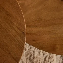 Petite table ronde bois à pied rainuré CALERO