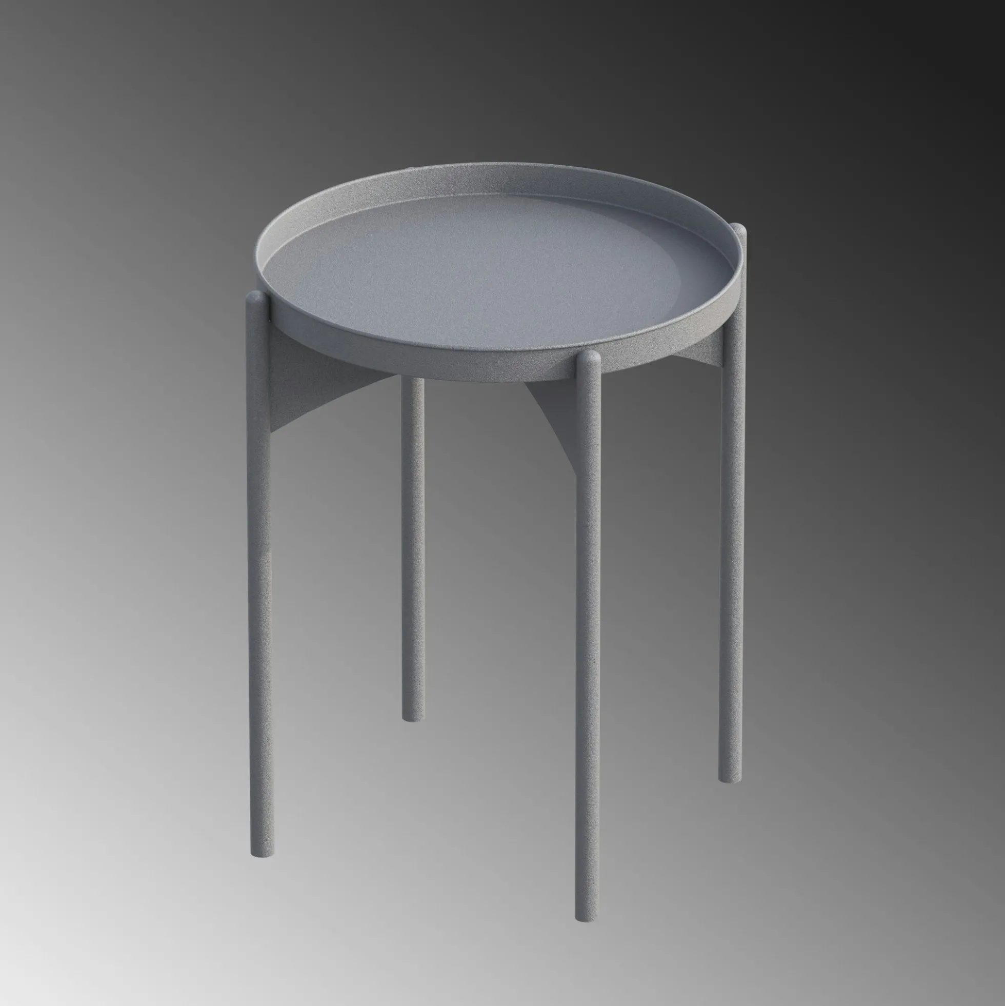 Petite table ronde grise design & plateau assorti SFAX