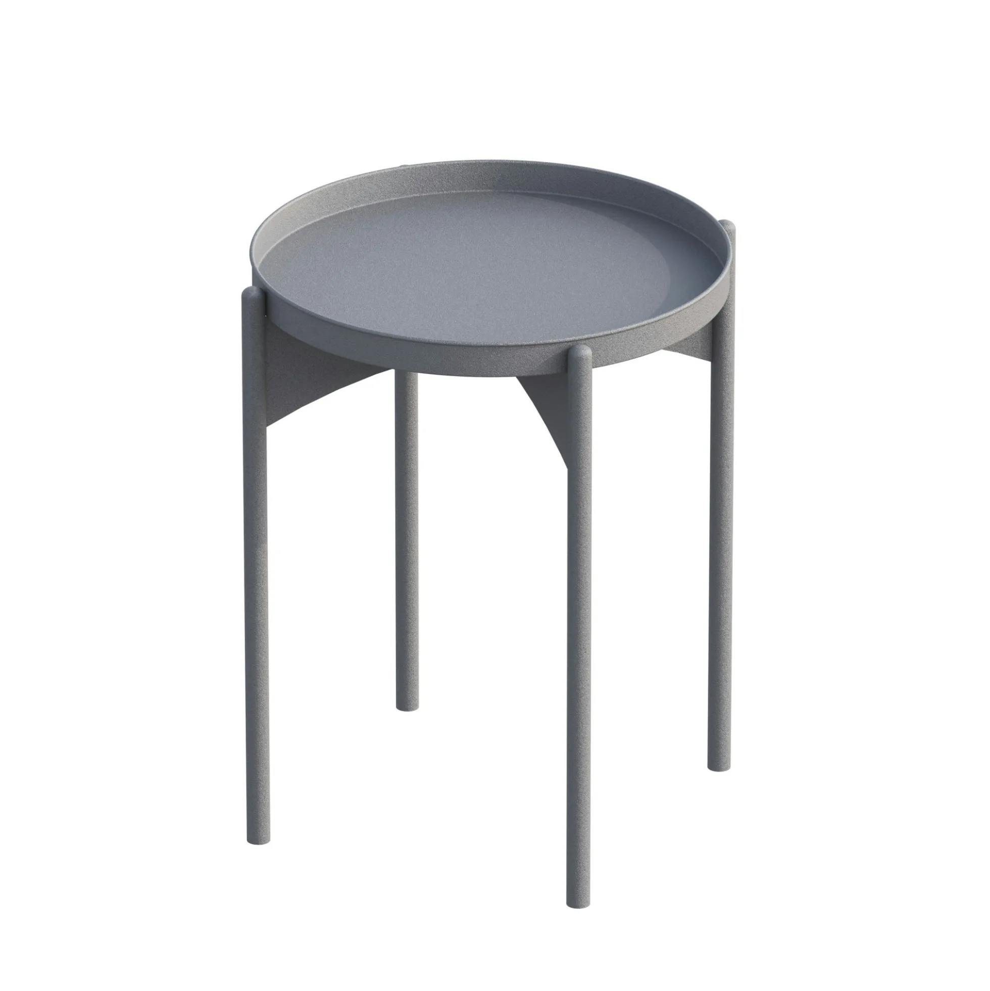 Petite table ronde grise design & plateau assorti SFAX
