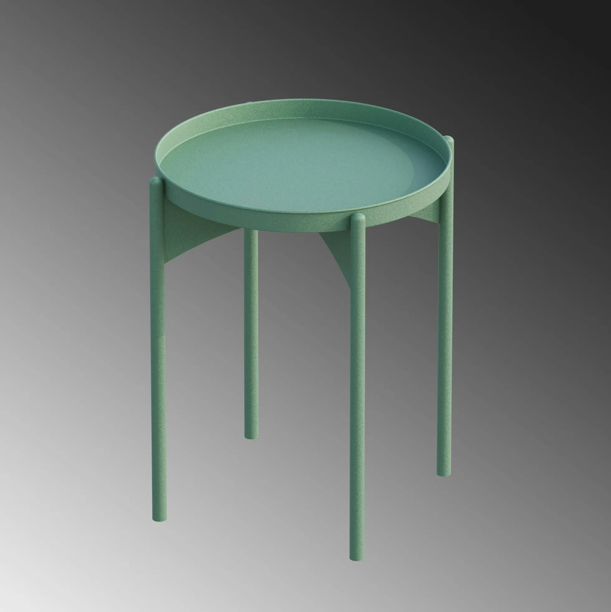 Petite table ronde verte design & plateau assorti SFAX