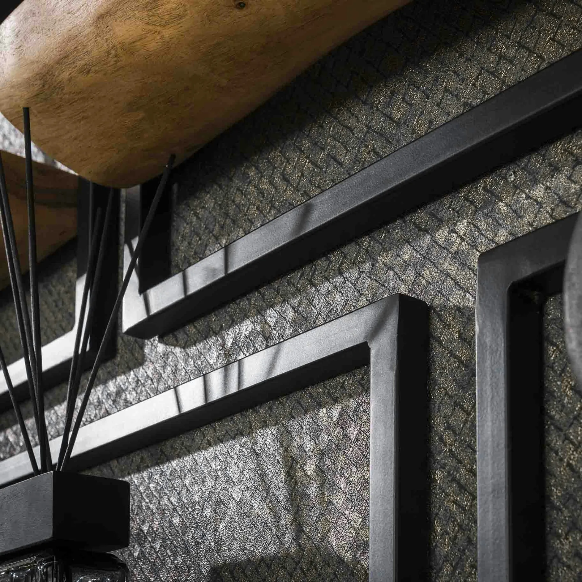 Petite étagère murale bois métal (lot de 5) MELBOURNE