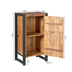 Petit meuble de rangement bois métal 1 porte MILORA