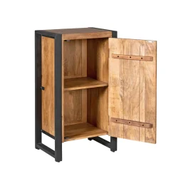 Petit meuble de rangement bois métal 1 porte MILORA