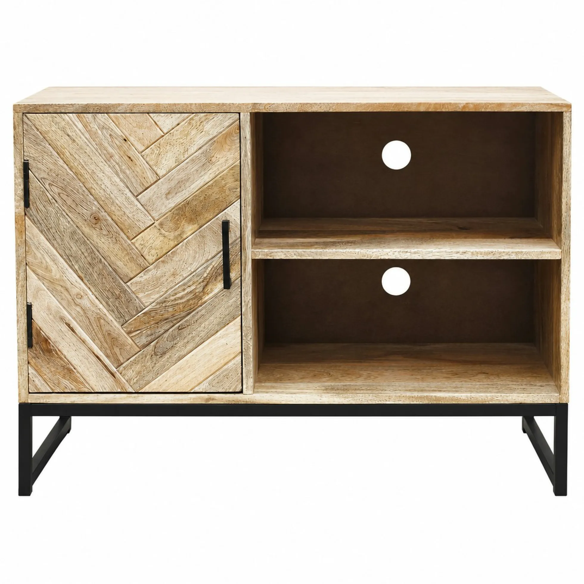 Petit meuble TV bois de manguier 1 porte BRIX