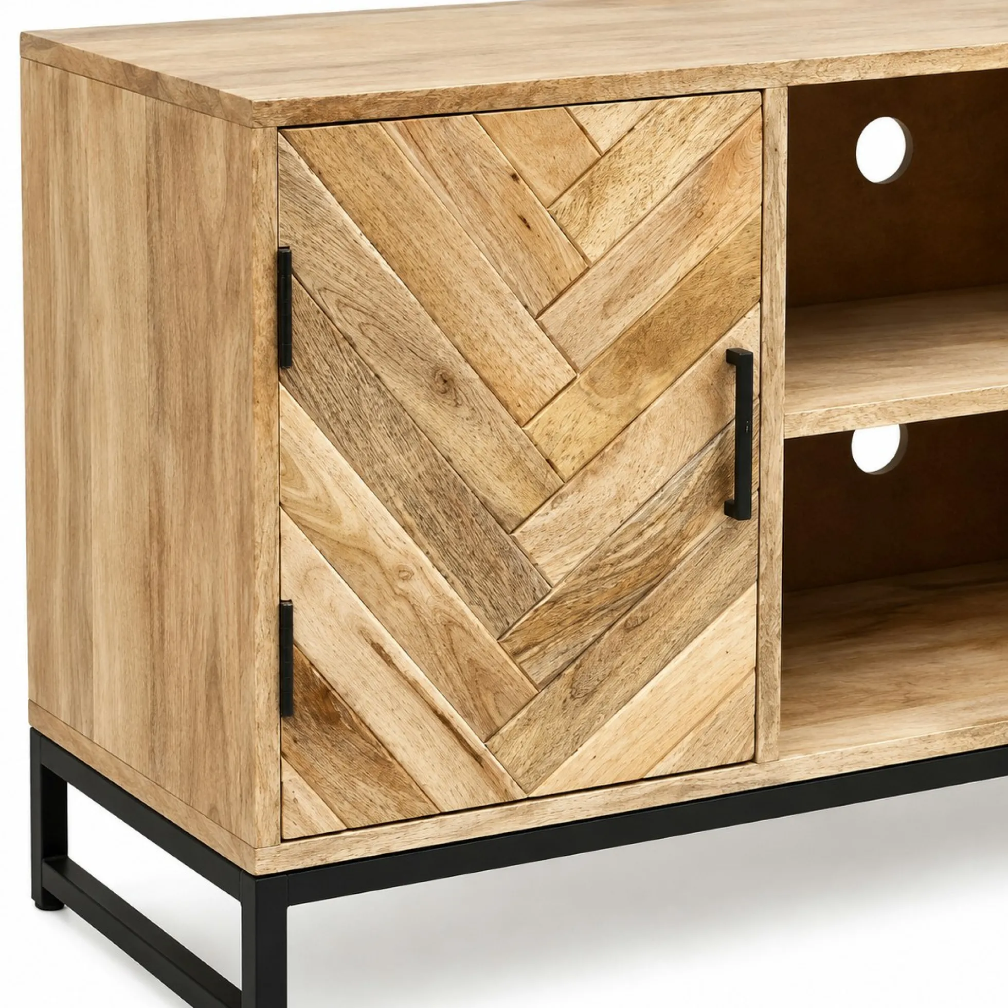 Petit meuble TV bois de manguier 1 porte BRIX