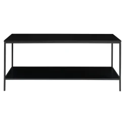 Petit meuble TV noir minimaliste - design à 2 niveaux TALLINN