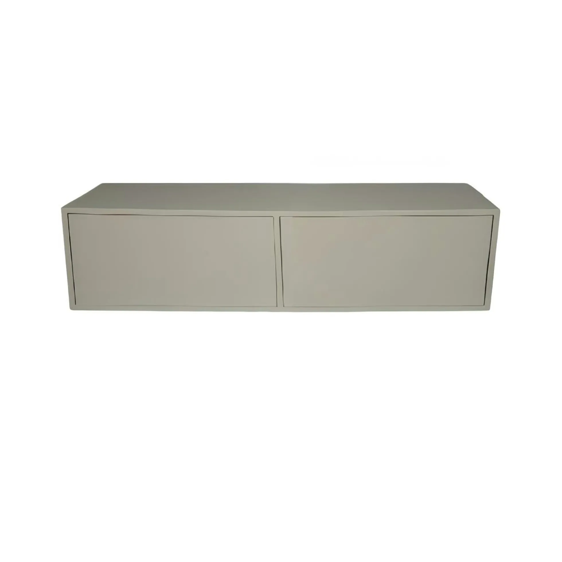 Petit meuble TV suspendu bois sable 2 portes JUNO