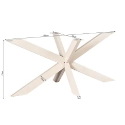 Pied de table mikado en métal sable pour tables rectangulaires / ovales de 200 à 240 cm RALF