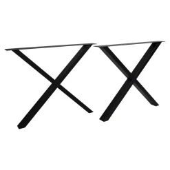 Pied métal noir en X pour table à manger