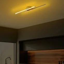Plafonnier design LED - 2 barres métal doré VIESTE