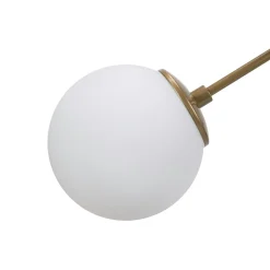 Plafonnier design métal doré 2 globes verre dépoli SIERRE