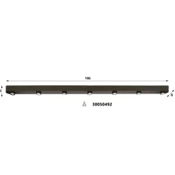 Plafonnier long en métal bronze 7 lampes TERRA