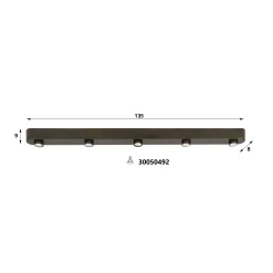 Plafonnier long en métal bronze 5 lampes TERRA