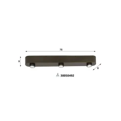 Plafonnier long en métal bronze 3 lampes TERRA