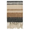 Plaid canapé gris, marron et sable à franges FALLON