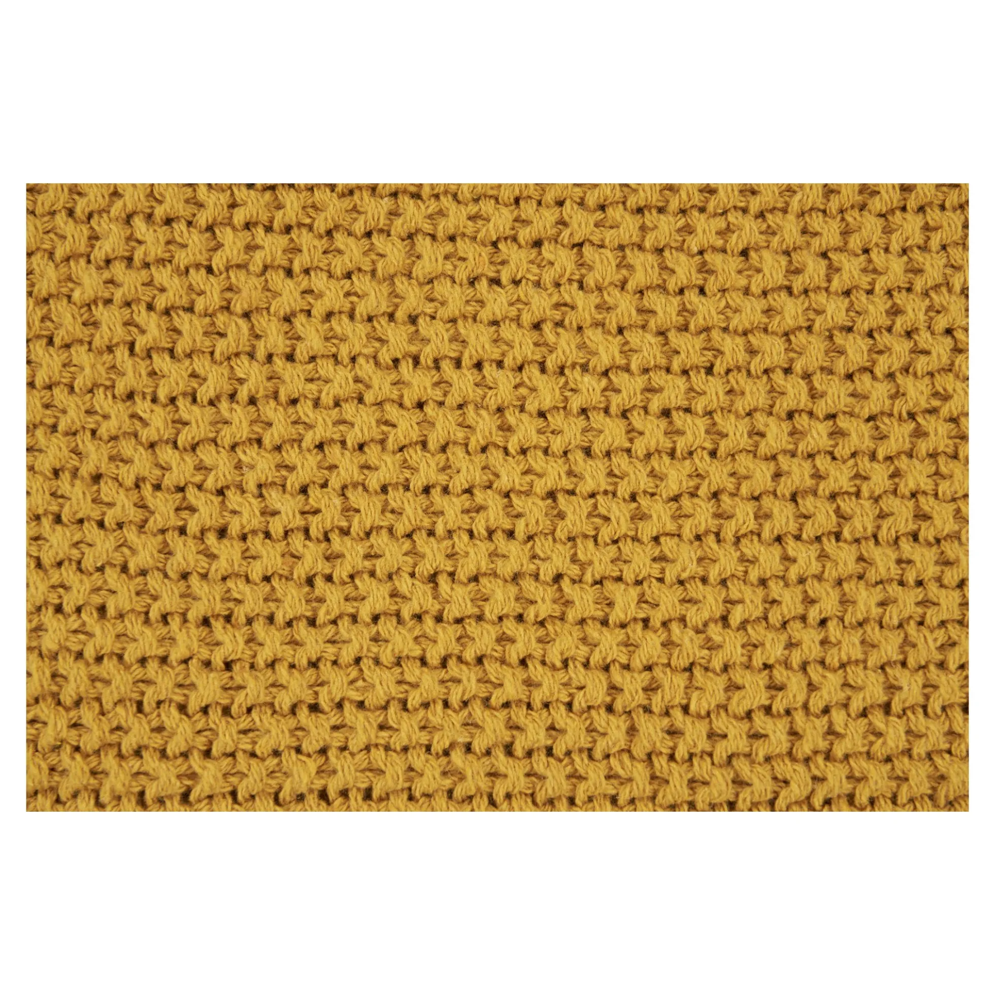 Plaid canapé moutarde - maille de coton recyclé FALLON