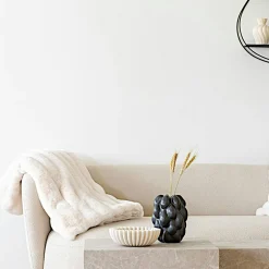 Plaid fausse fourrure blanc - esprit cocooning FALLON