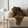 Plaid fausse fourrure marron FALLON
