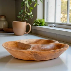 Plat apéro bois design organique 3 cases ARIZONA