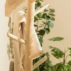 Porte-manteau arbre teck naturel MANAK