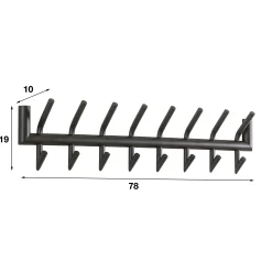 Portemanteau mural anthracite 16 patères RALF