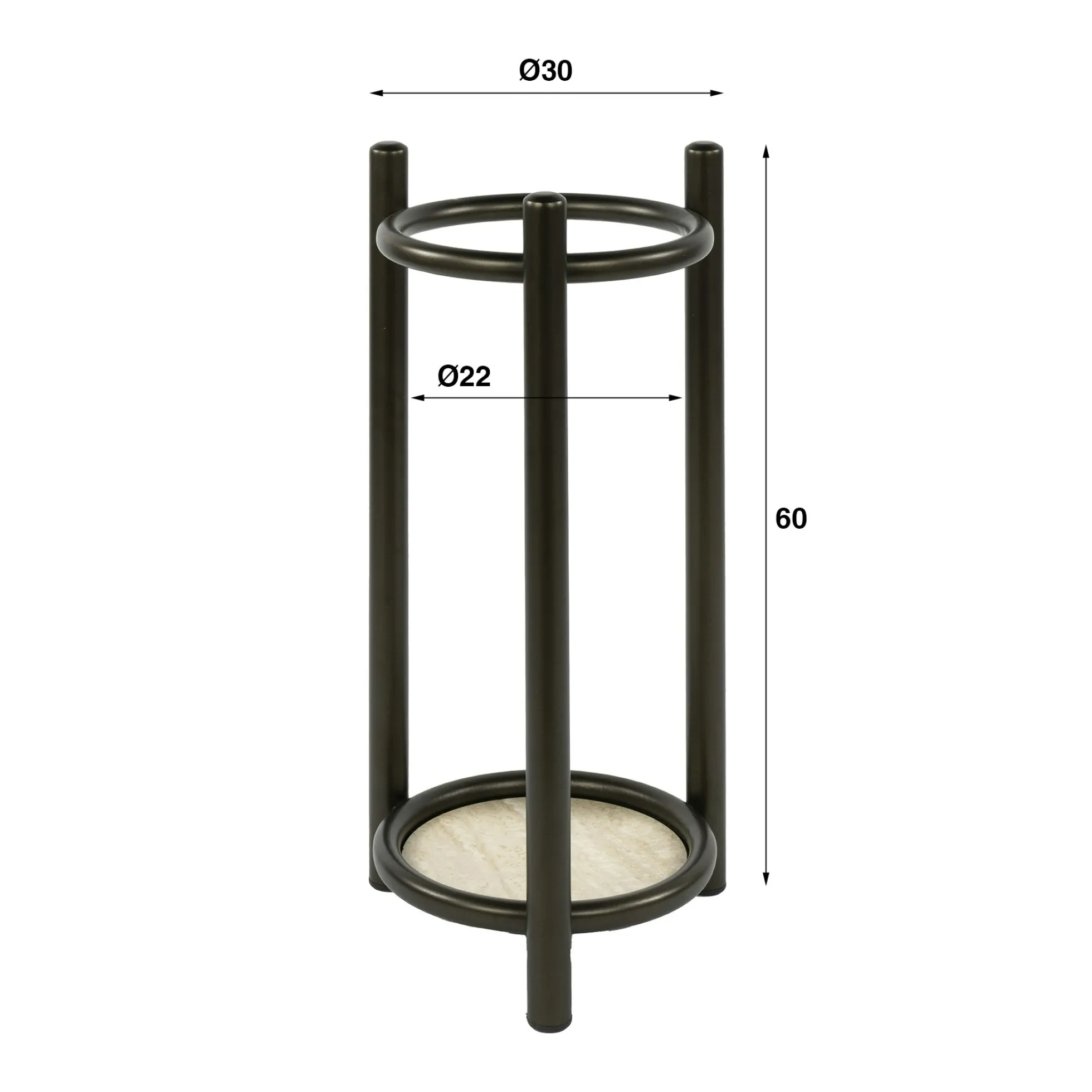 Porte-parapluies moderne en métal fini bronze HELSINKI
