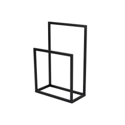 Porte-serviettes sur pied - 2 barres noires, style design SFAX