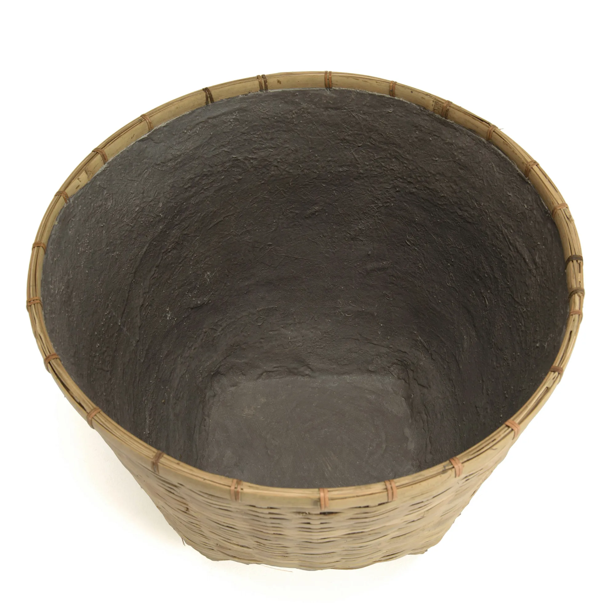 Pot de fleurs rond bambou et béton D60 cm HERCULE