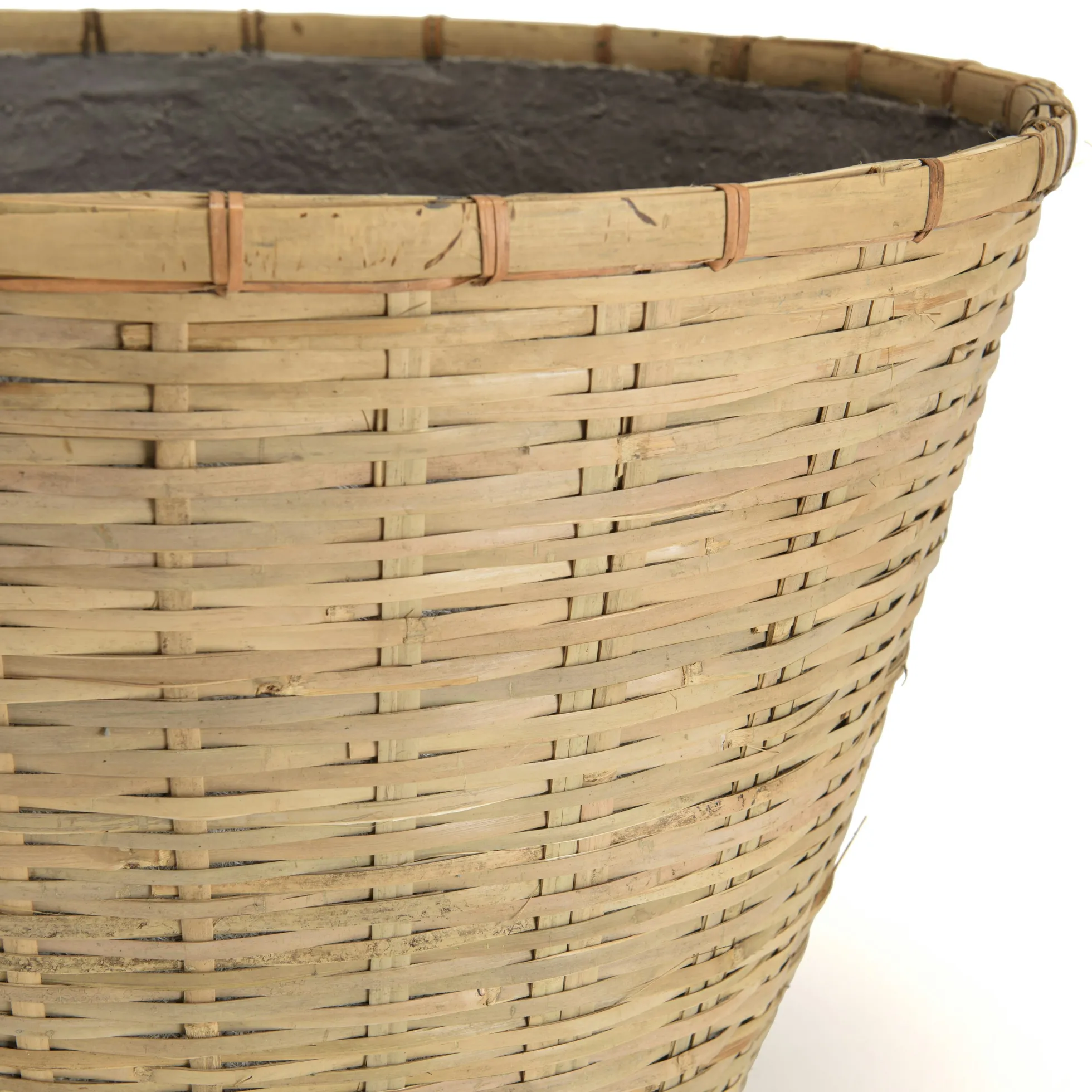 Pot de fleurs rond bambou et béton D60 cm HERCULE