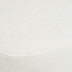 Pouf blanc tissu chenille forme organique 55 cm BERLIN