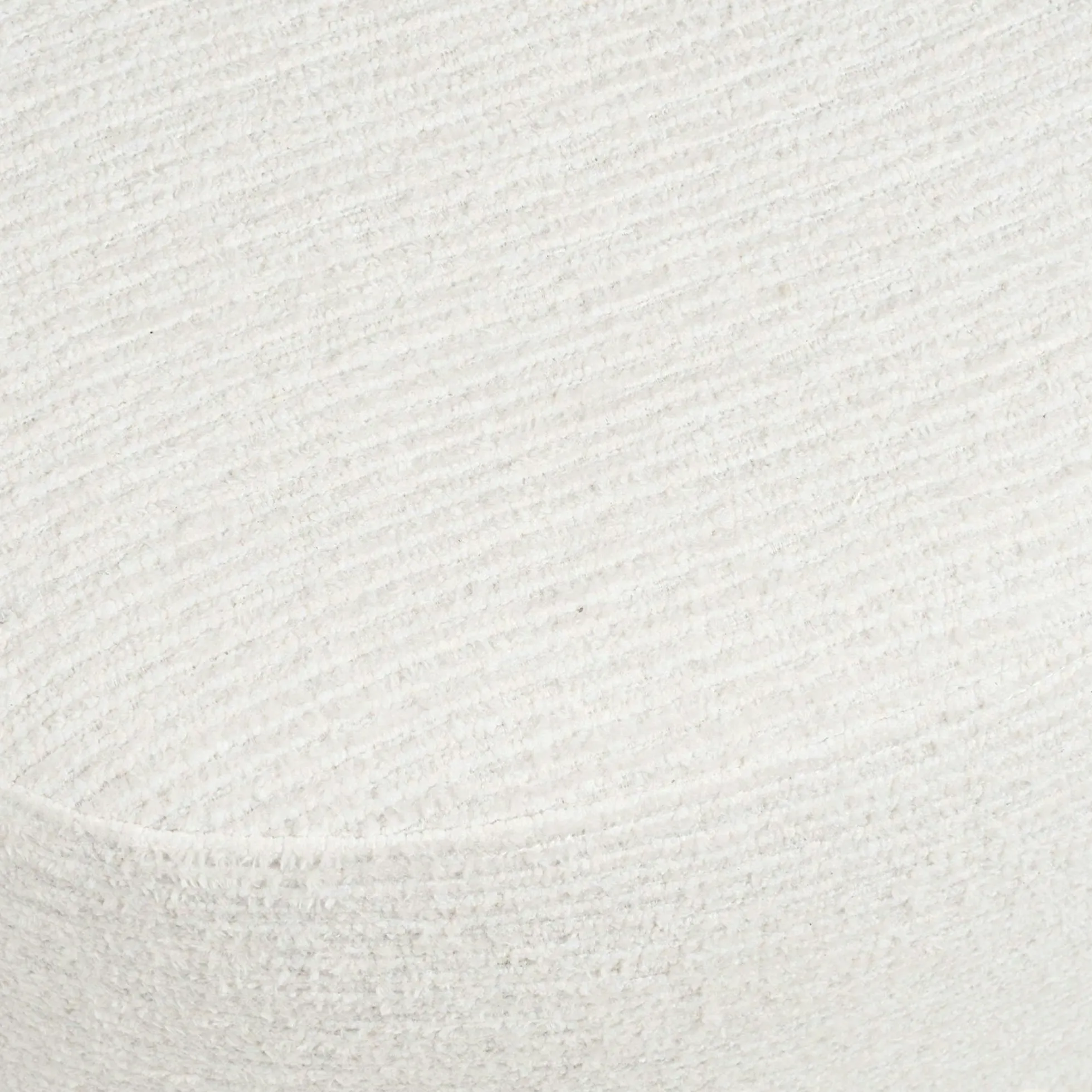 Pouf blanc tissu chenille forme organique 55 cm BERLIN