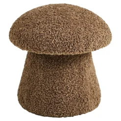Pouf bouclette marron teddy design champignon BERLIN