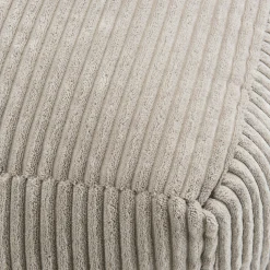 Pouf carré en velours côtelé gris perle TIM