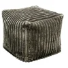 Pouf carré velours grosses côtes kaki VISBY
