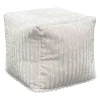 Pouf carré velours grosses côtes blanc VISBY