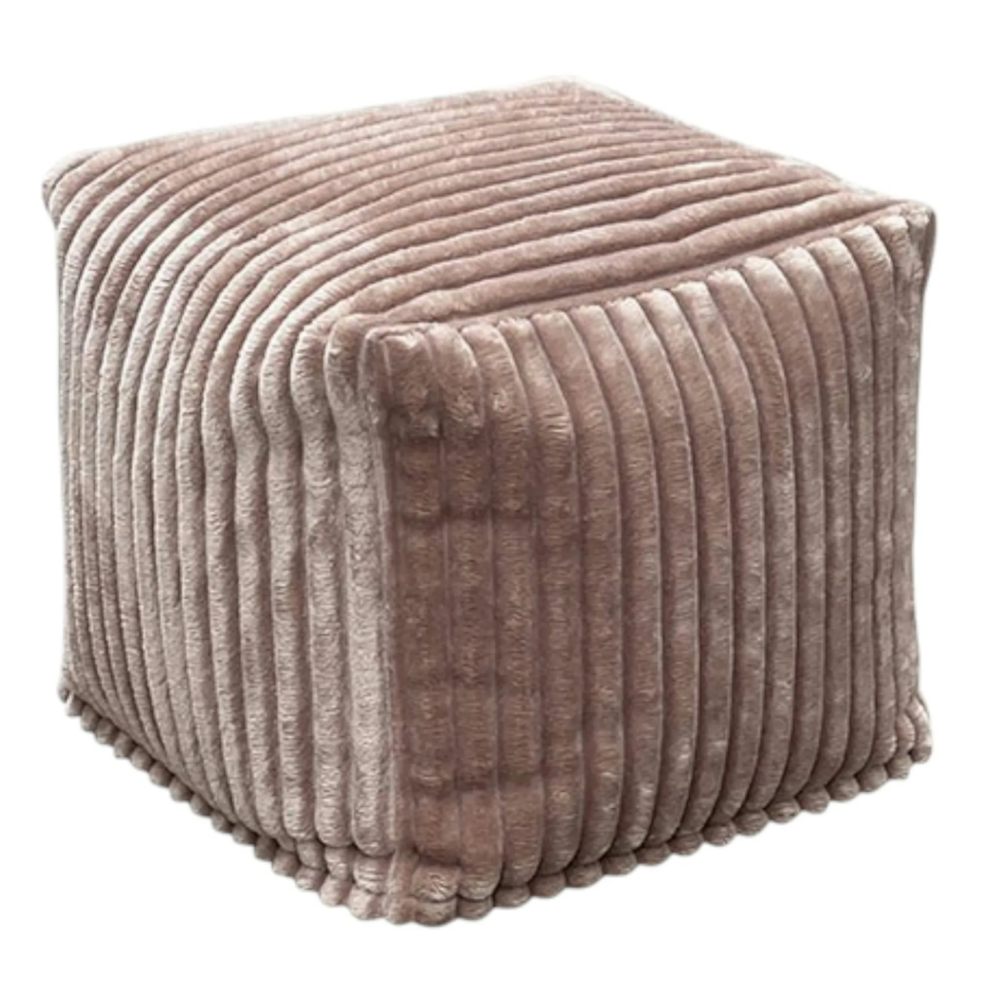 Pouf carré velours grosses côtes camel VISBY