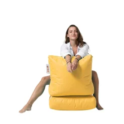 Pouf chaise longue extérieur jaune ARTA