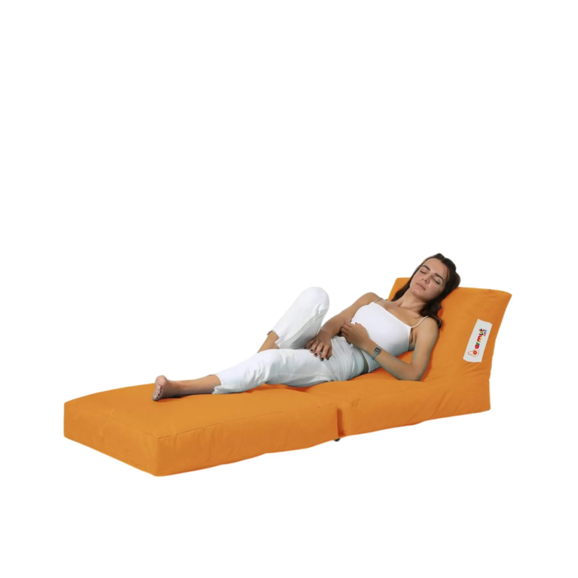 Pouf chaise longue extérieur orange ARTA