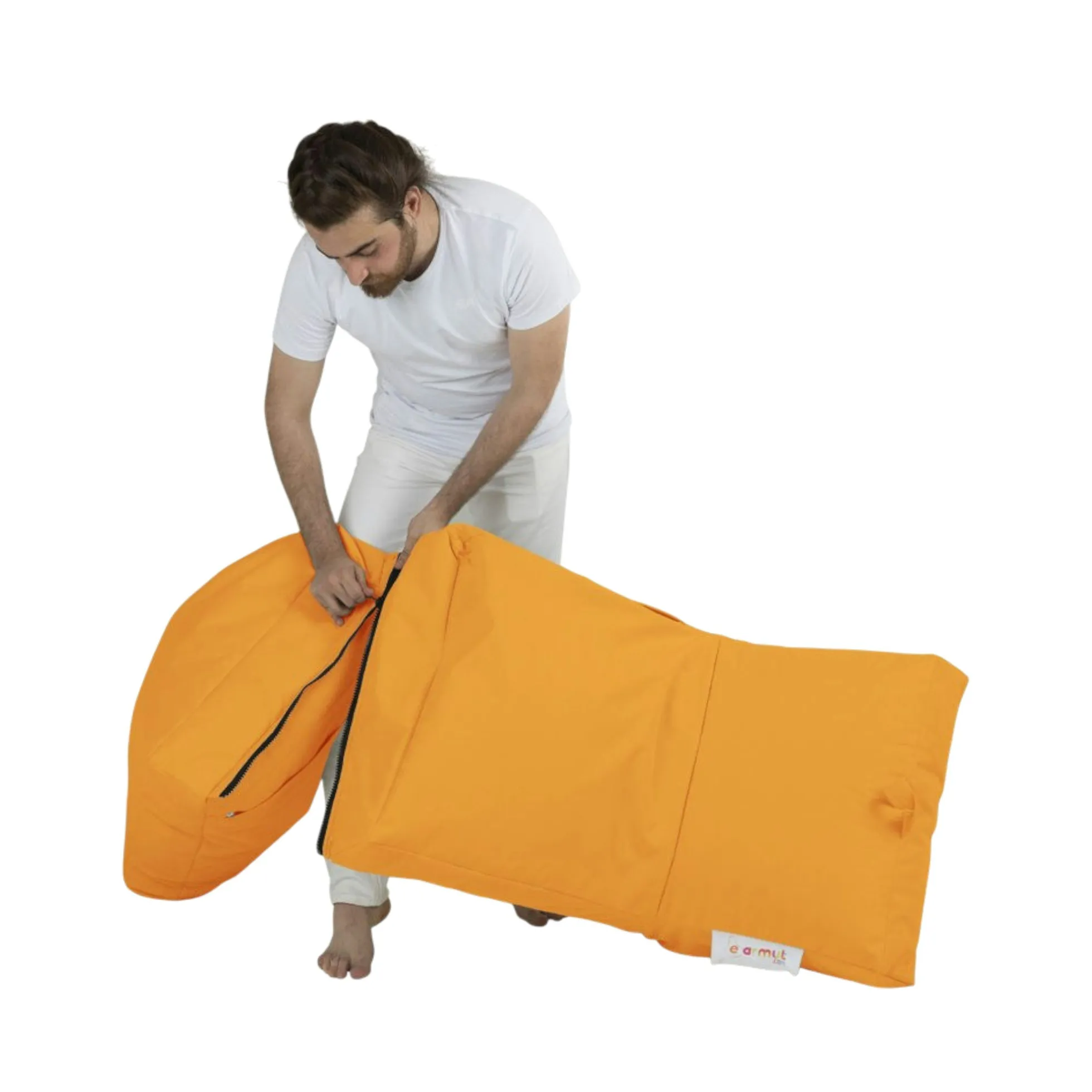 Pouf chaise longue extérieur orange ARTA