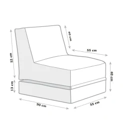 Pouf chaise longue extérieur orange ARTA